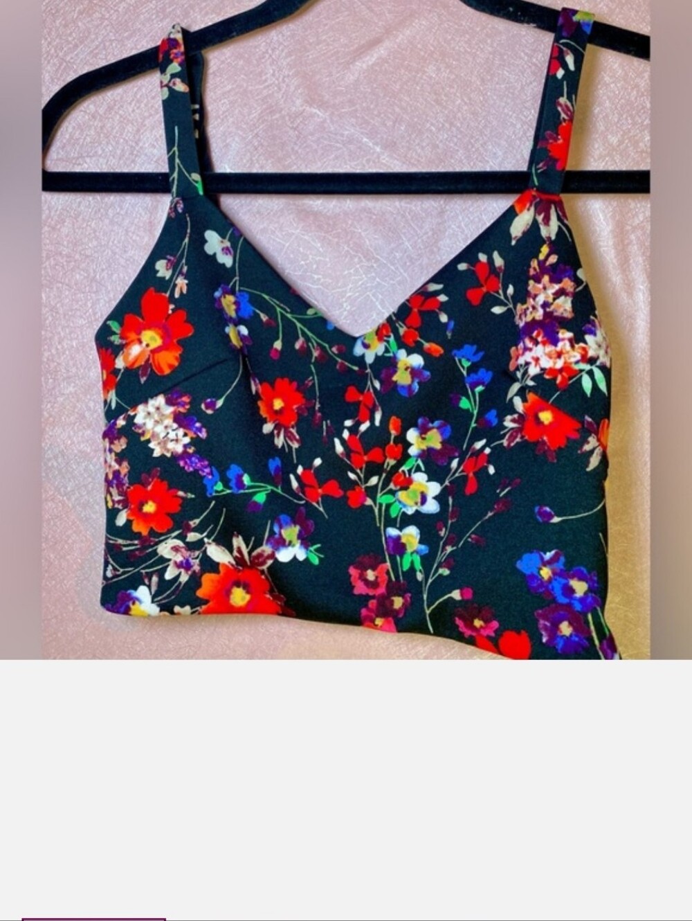 Express Floral Crop Top Tank XS